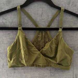Gillian & O’Malley Green Lace Nursing Racerback Bralette